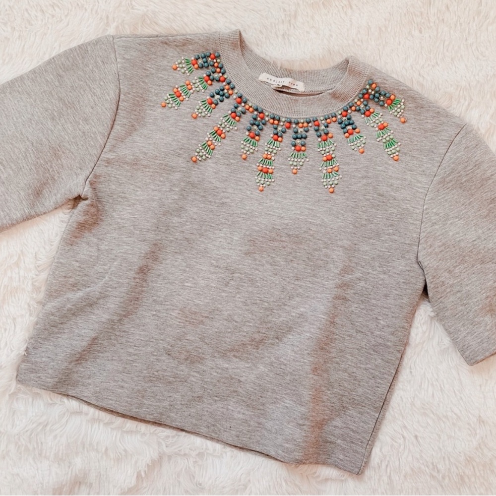 Embellished Gray Women's Top